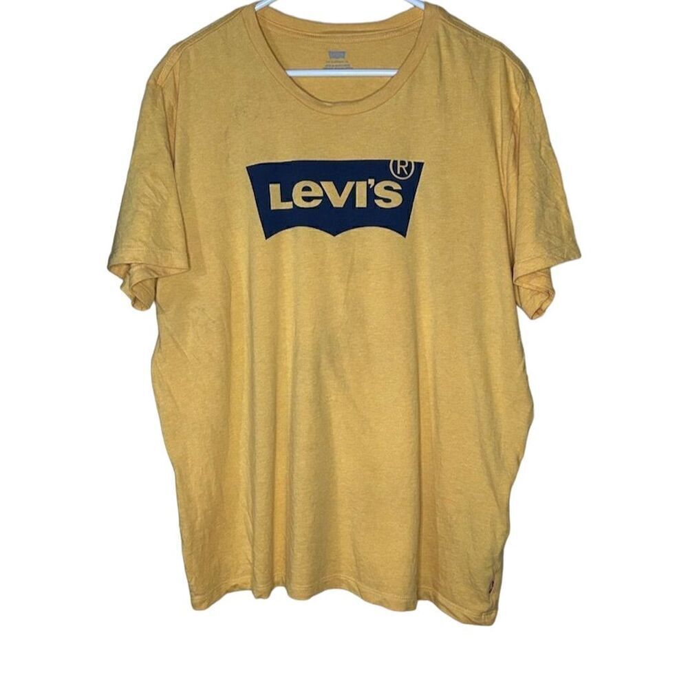 Levi's Mustard Yellow Logo Graphic Tee Unisex Adult Short Sleeve Crew Neck XXL